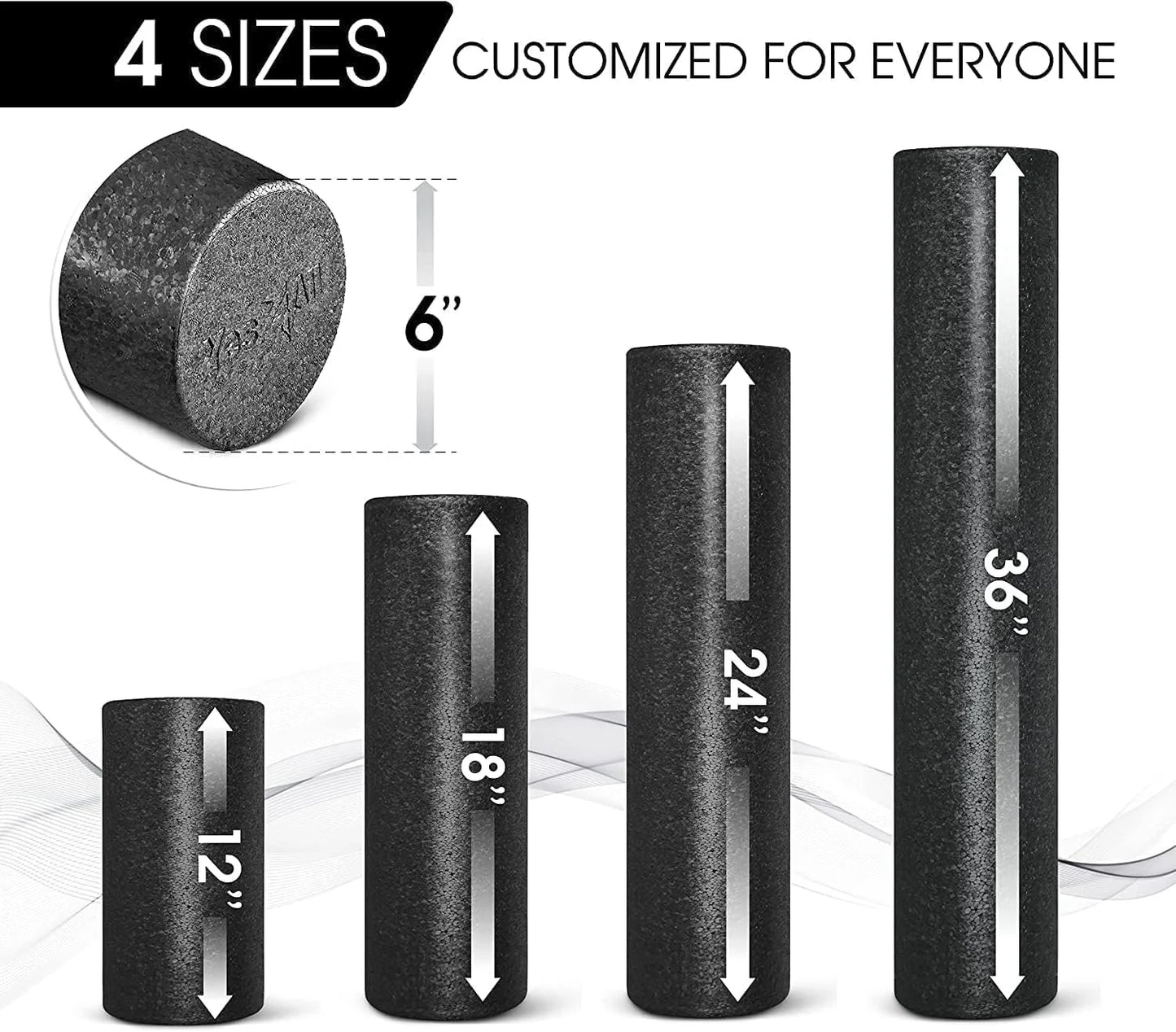 36Inch Exercise Foam Roller EPP Black