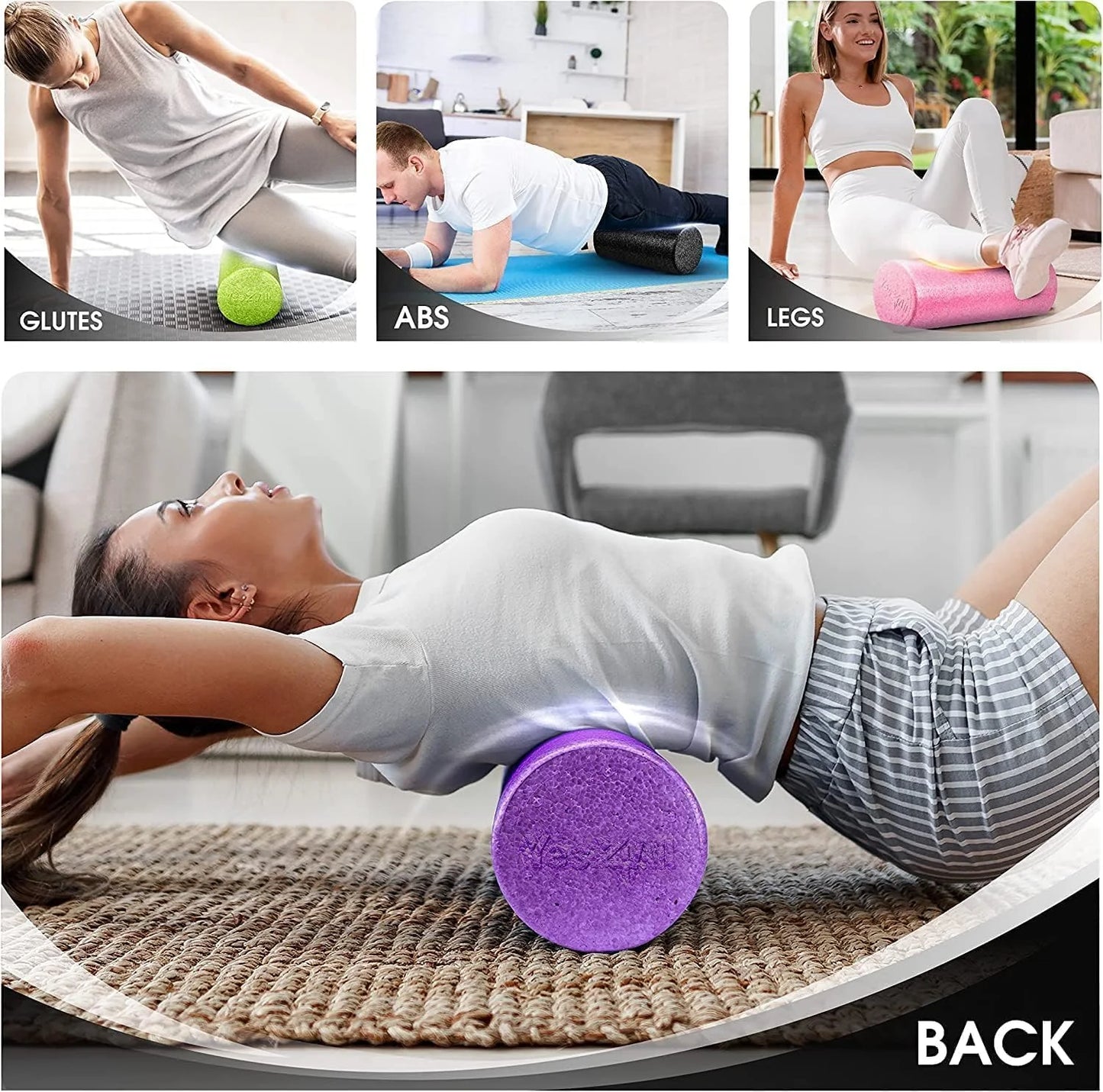 36Inch Exercise Foam Roller EPP Black